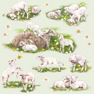 SERVETJES SPRING WITH LAMBS