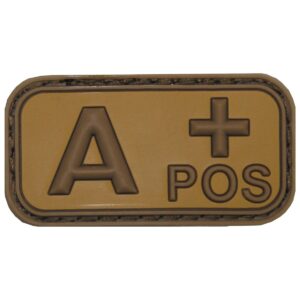 BLOEDGROEP A+ PVC PATCH COYOTE